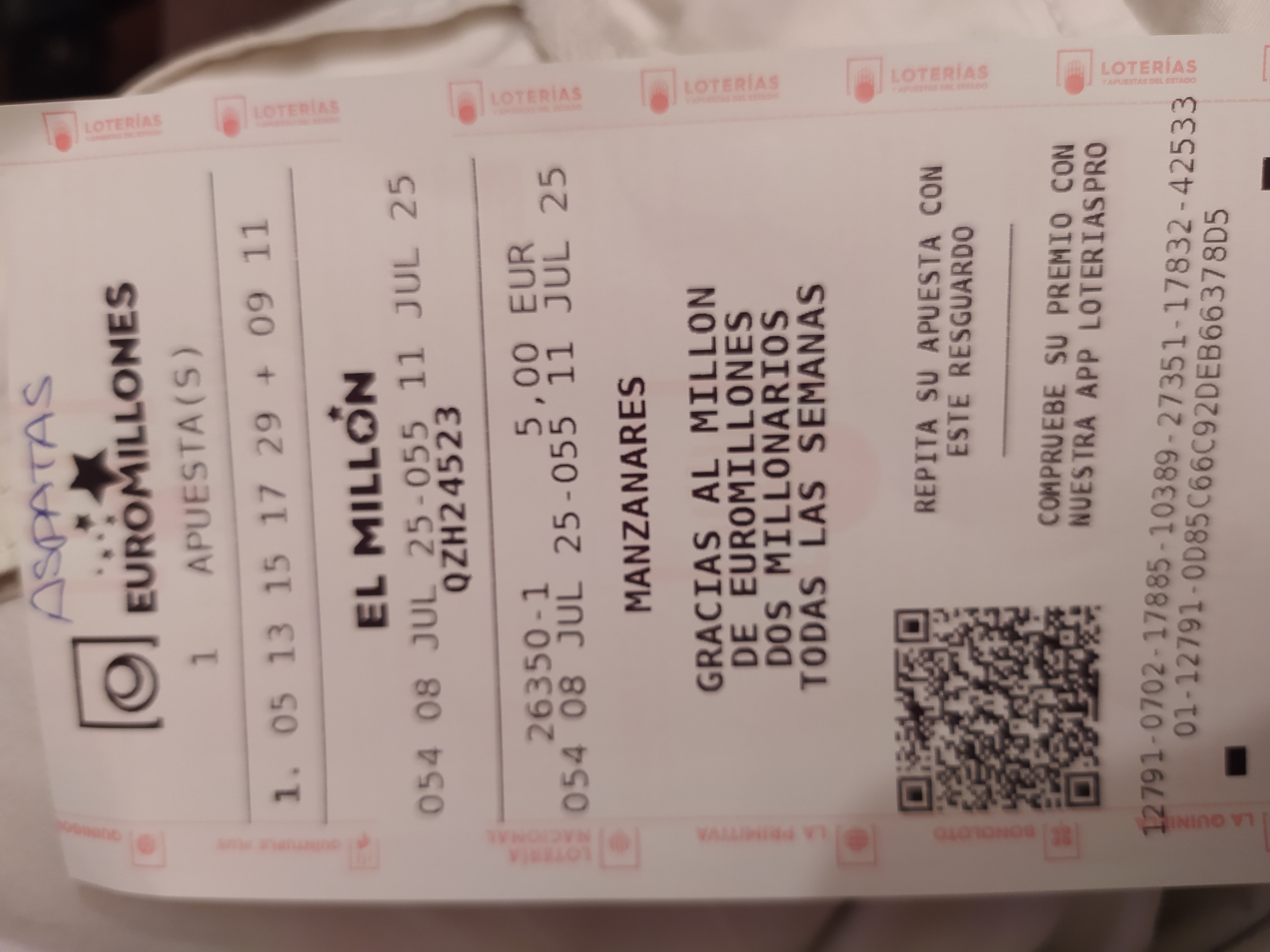 Boleto 8 y 11 de julio